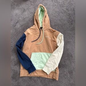 Scotch & Soda Tan and Blue Colorblock Hoodie Women’s small